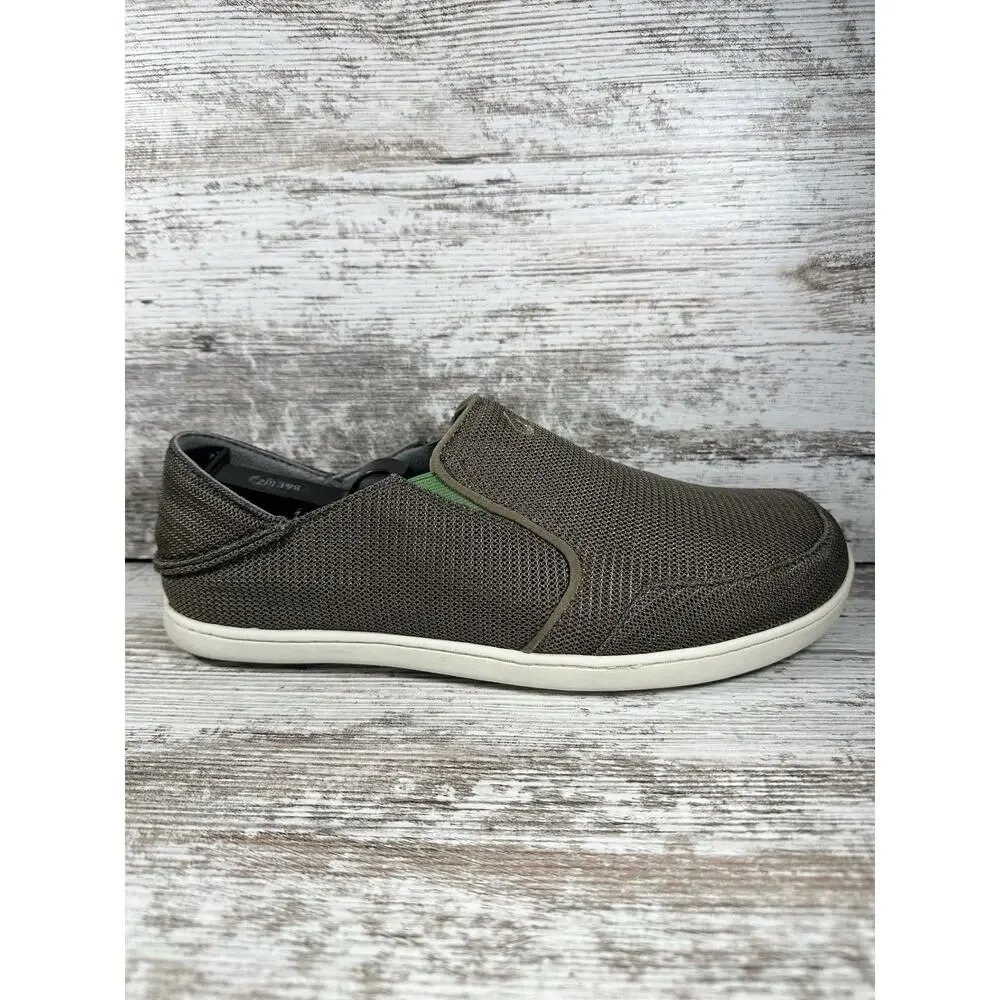 Men's OluKai Nohea Mesh Brown Mustang Slip On Casual Shoes Sz 13 EUC!